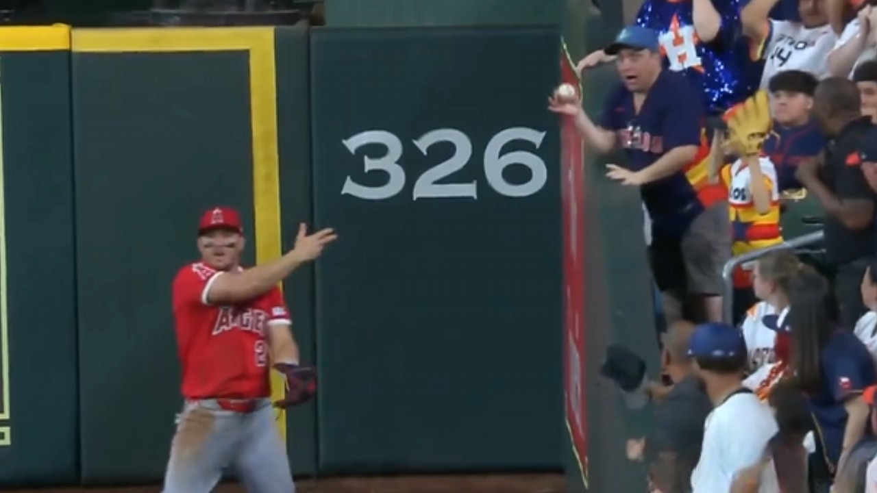 This fan just ripped a ball right out of Mike Trout’s mitt