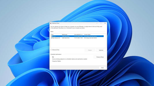 defragment drives in Windows