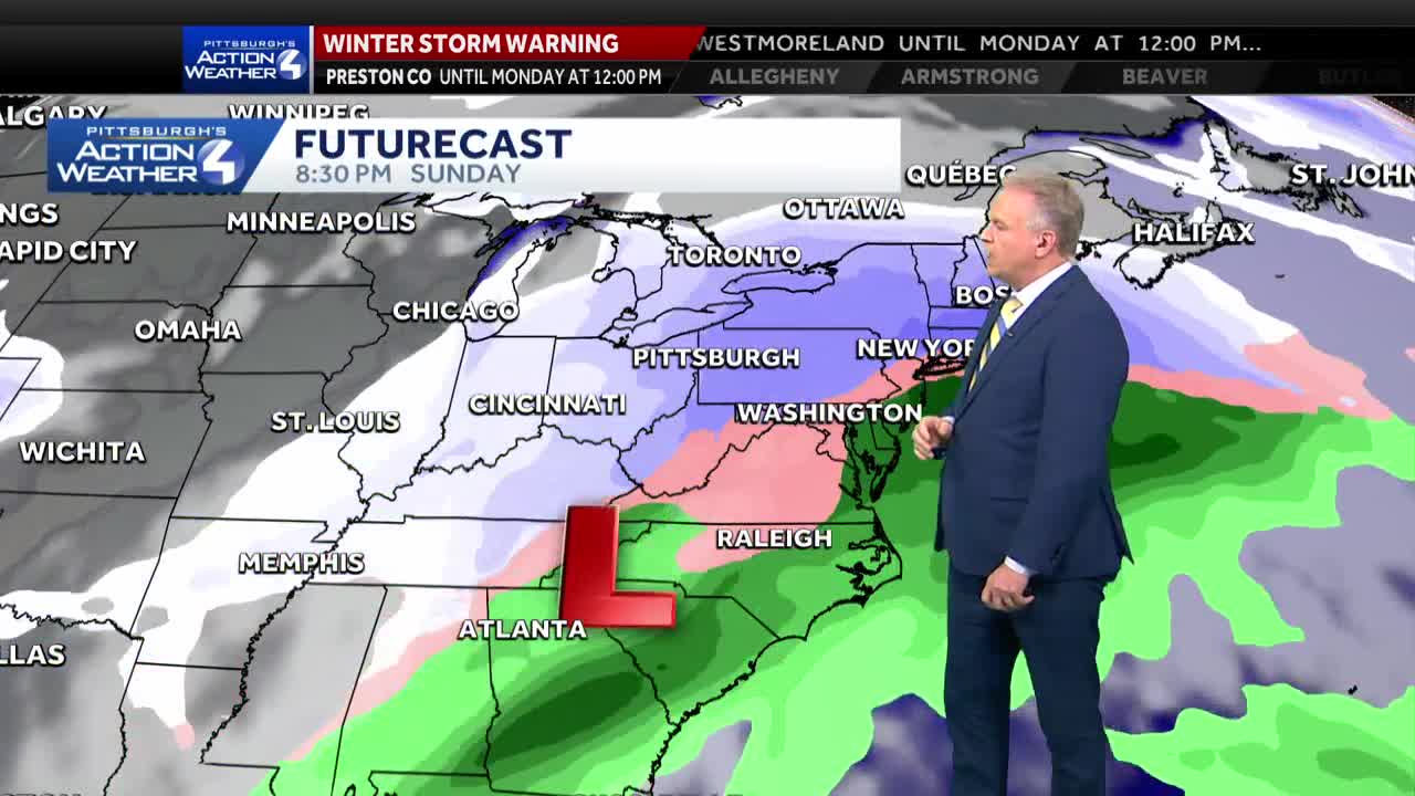 Winter storm warning in place for western Pennsylvania