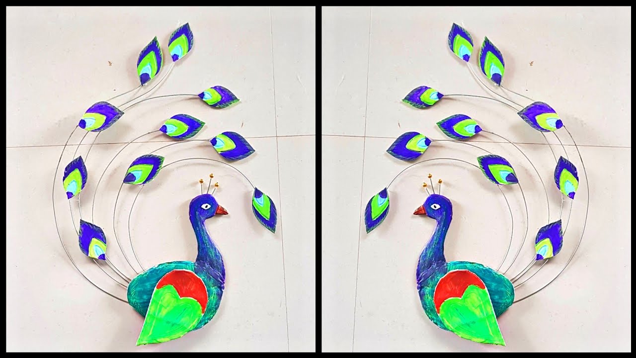 DIY wall hanging toran with peacock theme