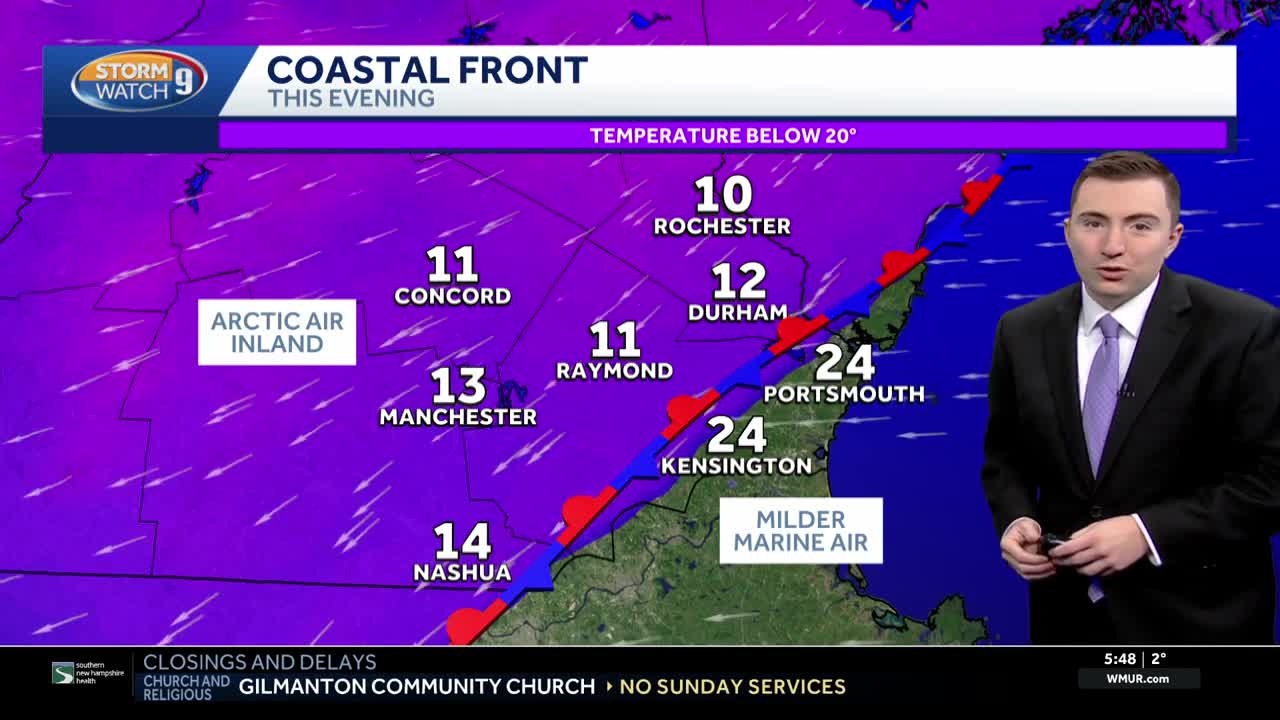 How a coastal front could impact snow totals in southern New Hampshire
