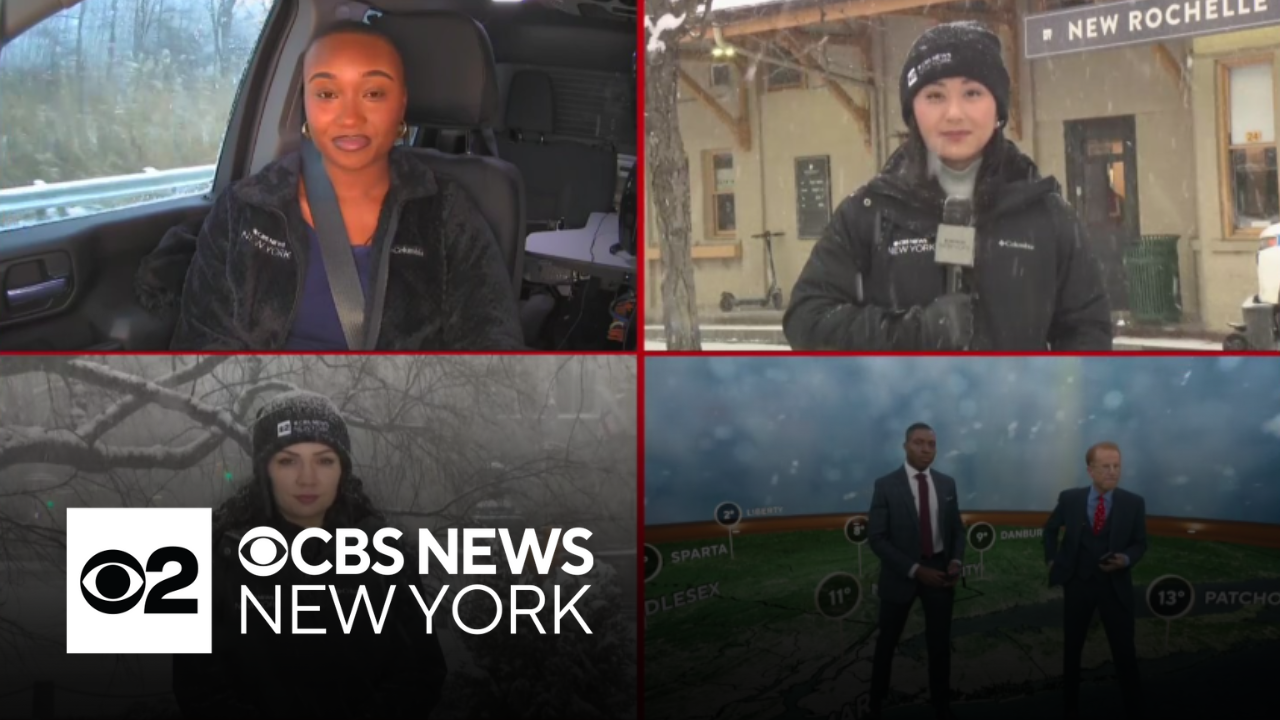 CBS New York reporters checking out conditions in Tri-State Area during ...