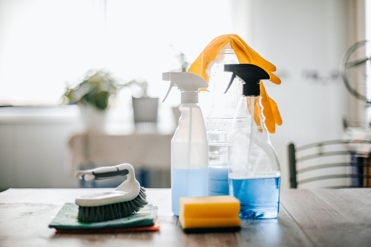 collection of cleaning items