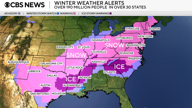 Latest forecast maps show fresh predictions for winter storm