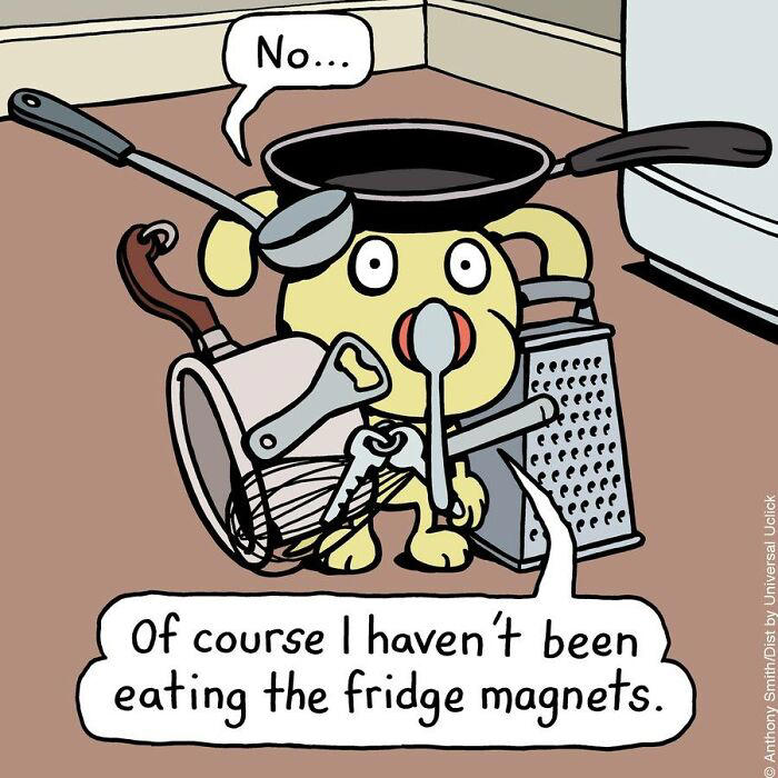 Artist makes 29 hilarious one-panel comics about a cute dog and his ...