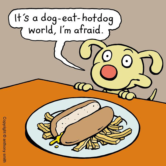 Artist makes 29 hilarious one-panel comics about a cute dog and his ...