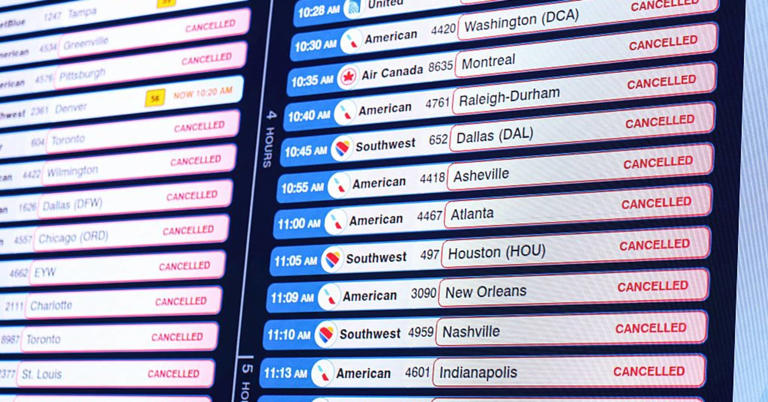 Flight disruptions from massive winter storm will linger Monday