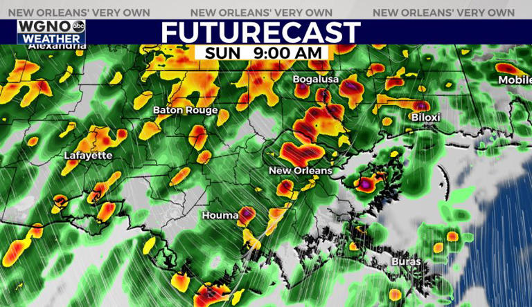 Severe weather potential lingers along the coast for Sunday morning