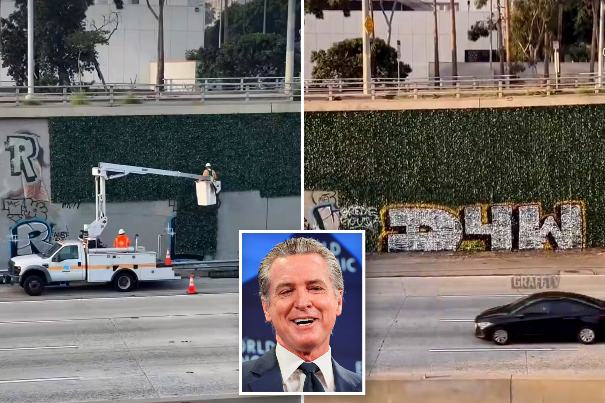 Gavin Newsom mocked for anti-vandalism fail as taggers immediately ...