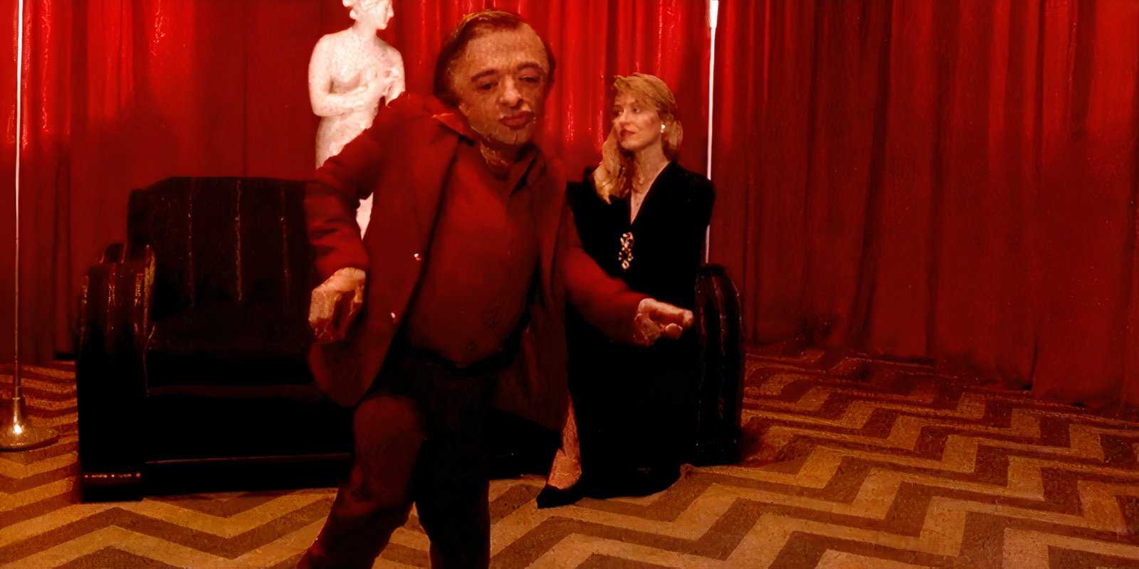 The Man from Another Place dancing in the Red Room in Twin Peaks
