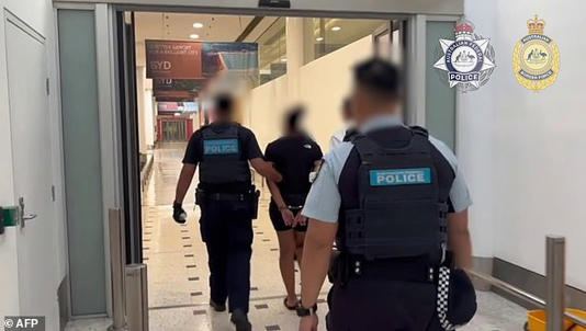 The woman was arrested at Sydney airport after her luggage was inspected by officers