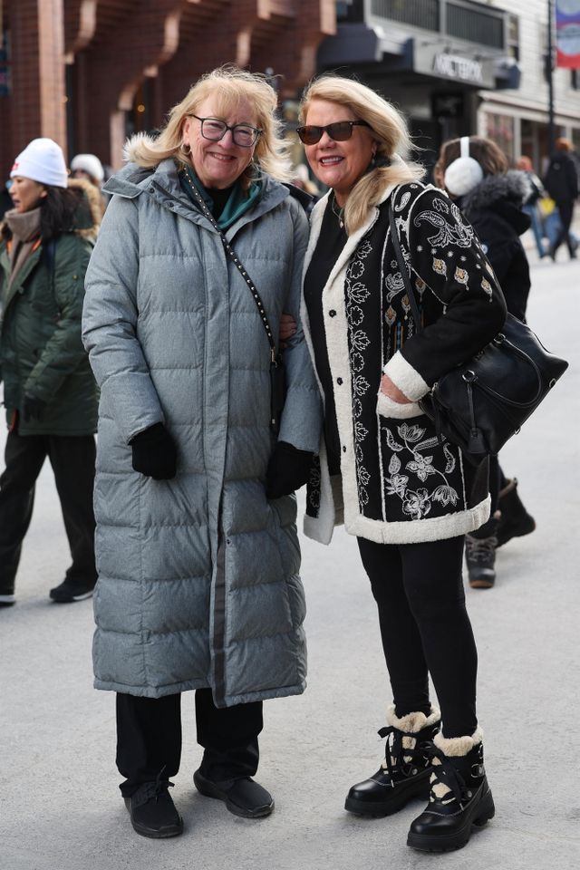 BACKGRID Donna Kelce (left) and Andrea Swift (right) at the Sundance Film Festival in Utah on Jan. 25.