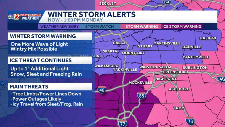Snow is falling fast and heavy in the Piedmont of North Carolina ...