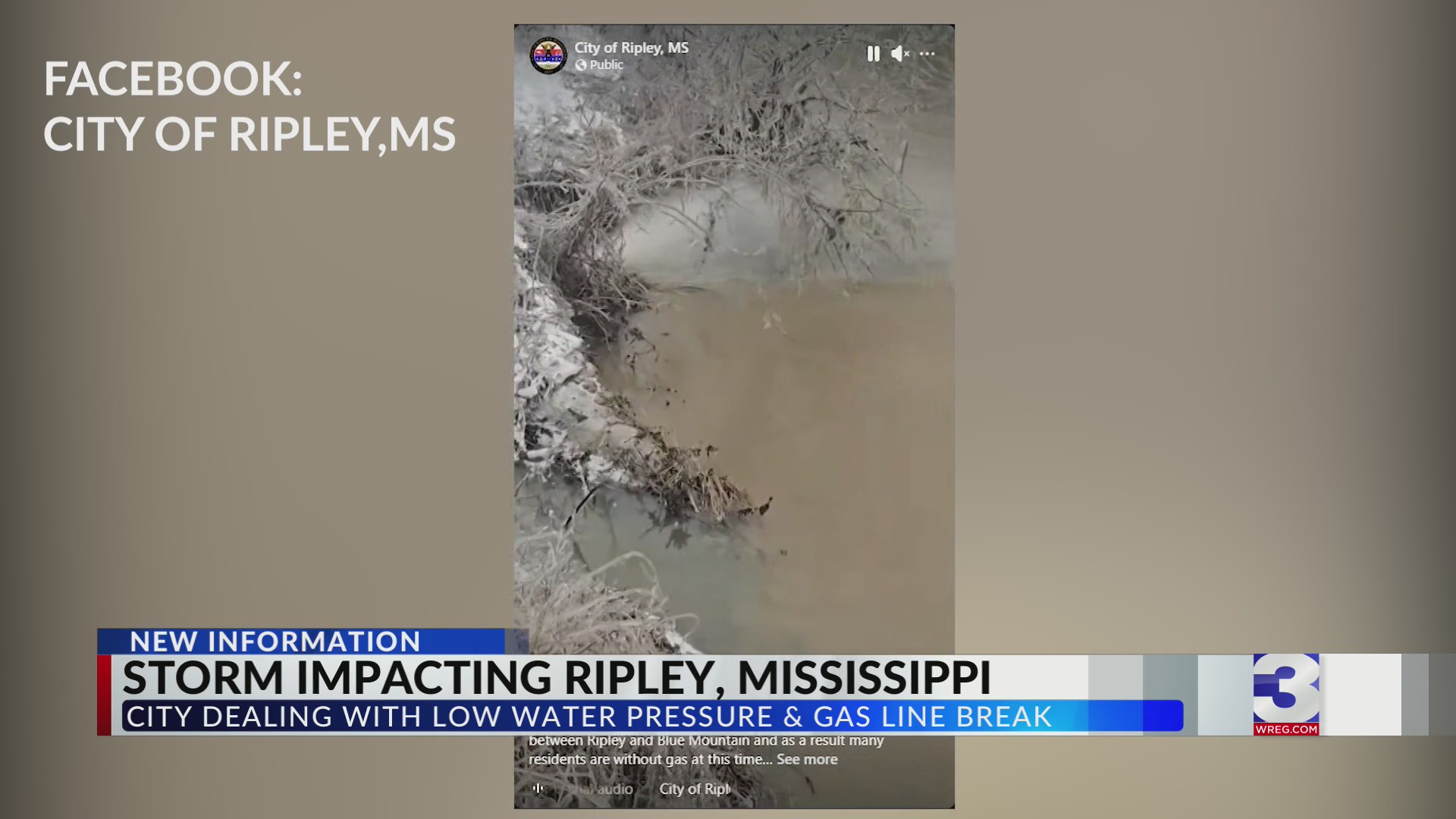 Winter storm damage in Ripley, MS