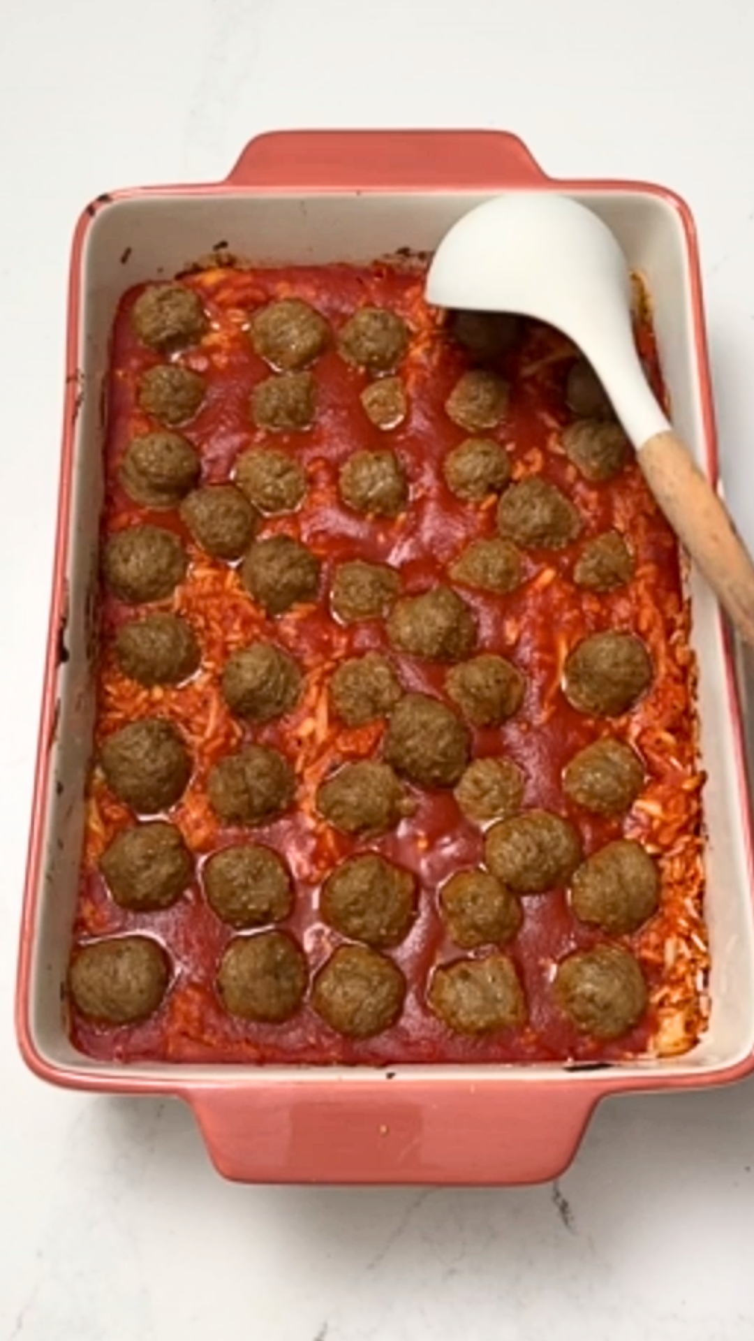 Meatball rice dinner for lazy days
