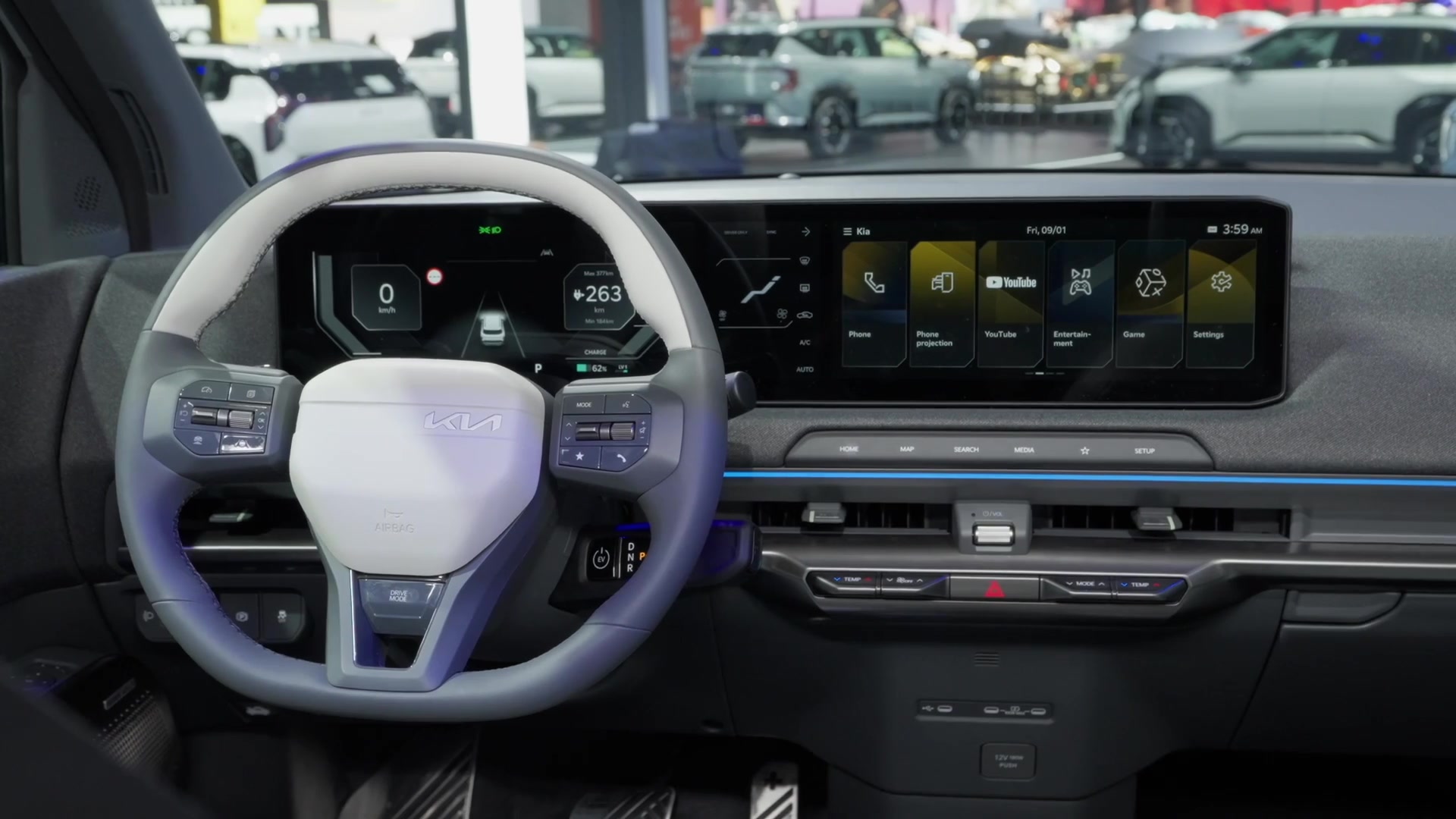 Kia EV2 GT-line interior design in Ivory Silver Matt at Brussels Motor ...