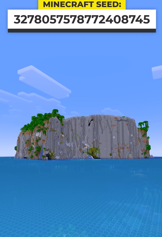 This Minecraft cliff island seed is really cool – perfect for epic builds