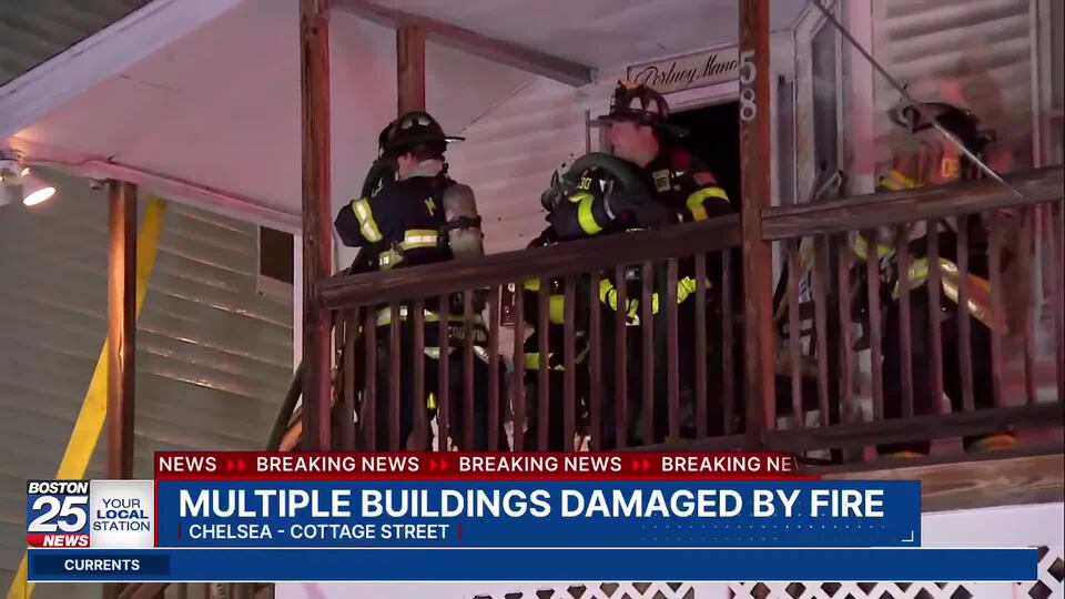 Fire crews battle large fire in Chelsea neighborhood
