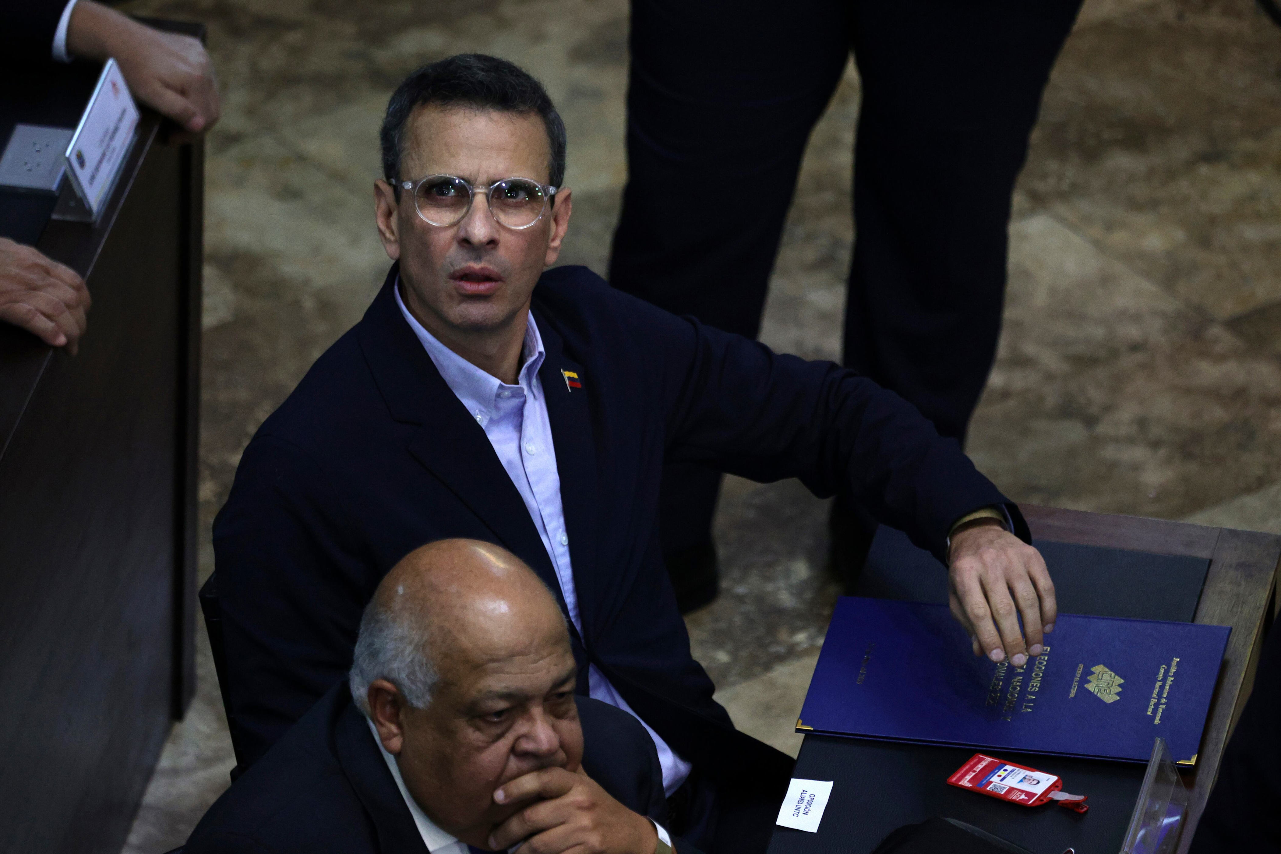 Henrique Capriles en el Palacio Federal Legislativo, en Caracas, el 5 de enero.