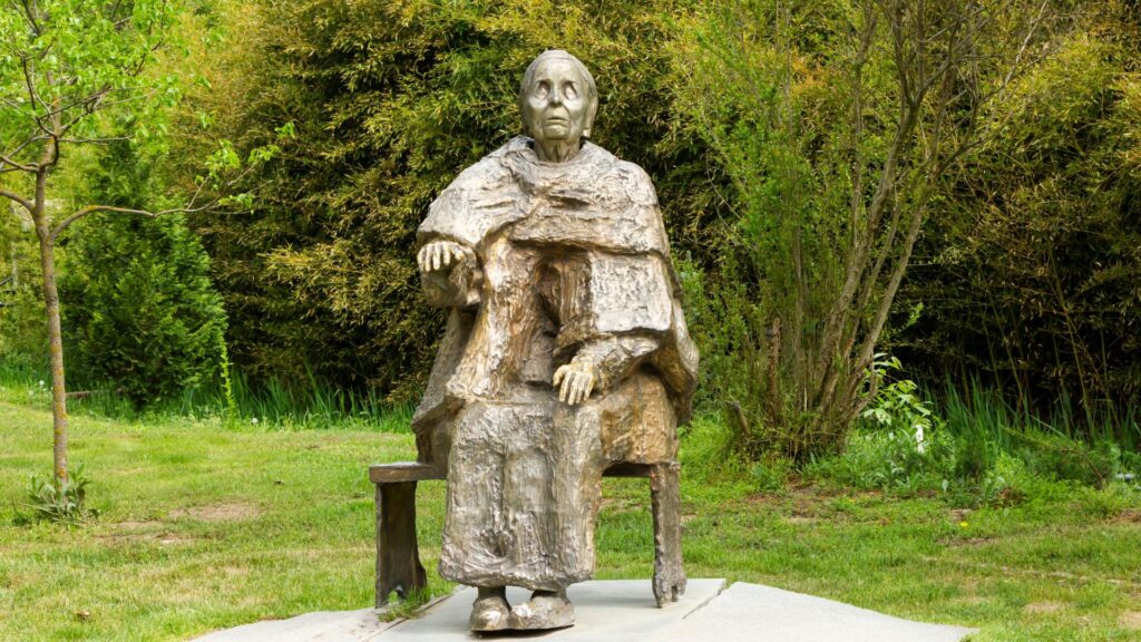 Statue of Bulgarian mystic blind Baba Vanga