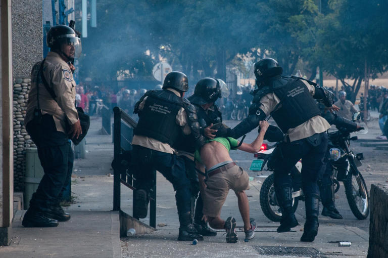 Protesta contra el Gobierno de Nicolás Maduro, en Caracas, el 3 de marzo de 2024.