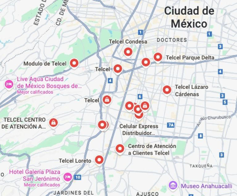 ¿Dónde puedo registrar mi número de celular? MAPA de Centros de ...