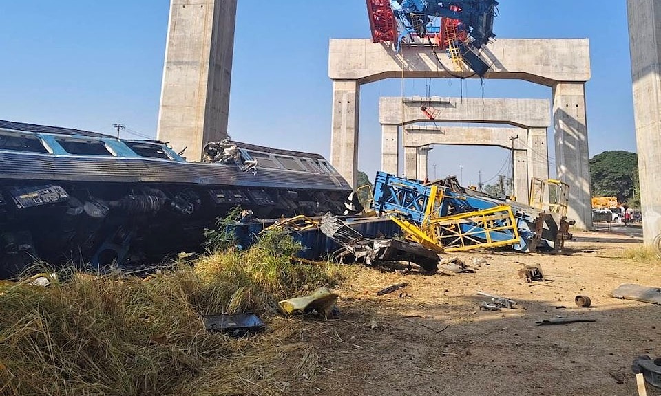 At least 22 killed after crane collapse derails passenger train in Thailand