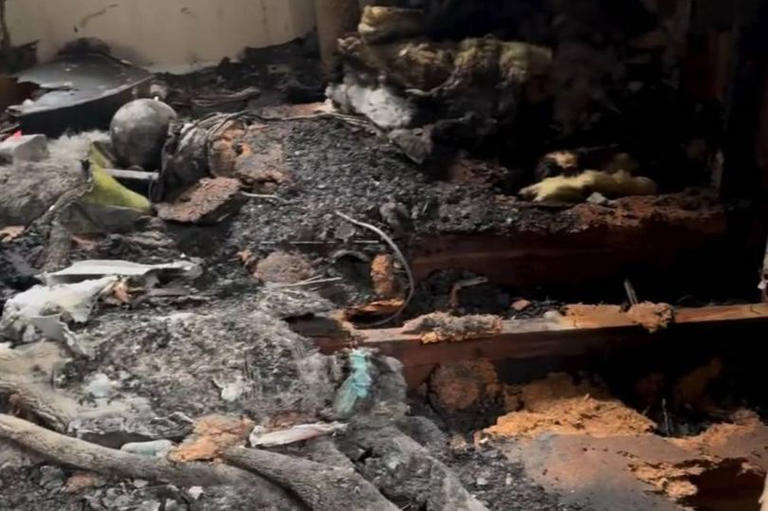 Jodie Marsh gives tour of 'completely destroyed' home after fire kills ...