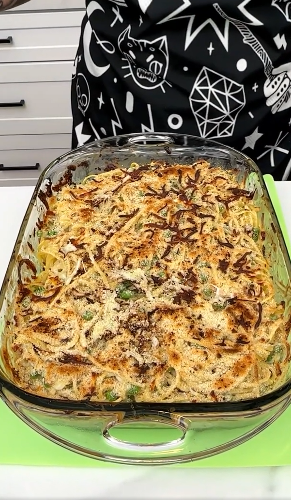 Delicious bacon pasta made with simple everyday ingredients