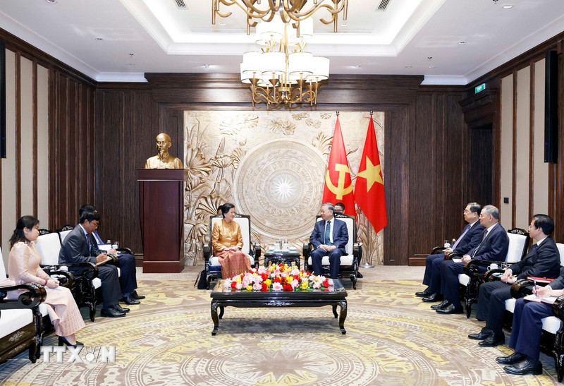 Tổng Bí thư Tô Lâm tiếp Đại sứ Campuchia Chea Kimtha đến chào từ biệt