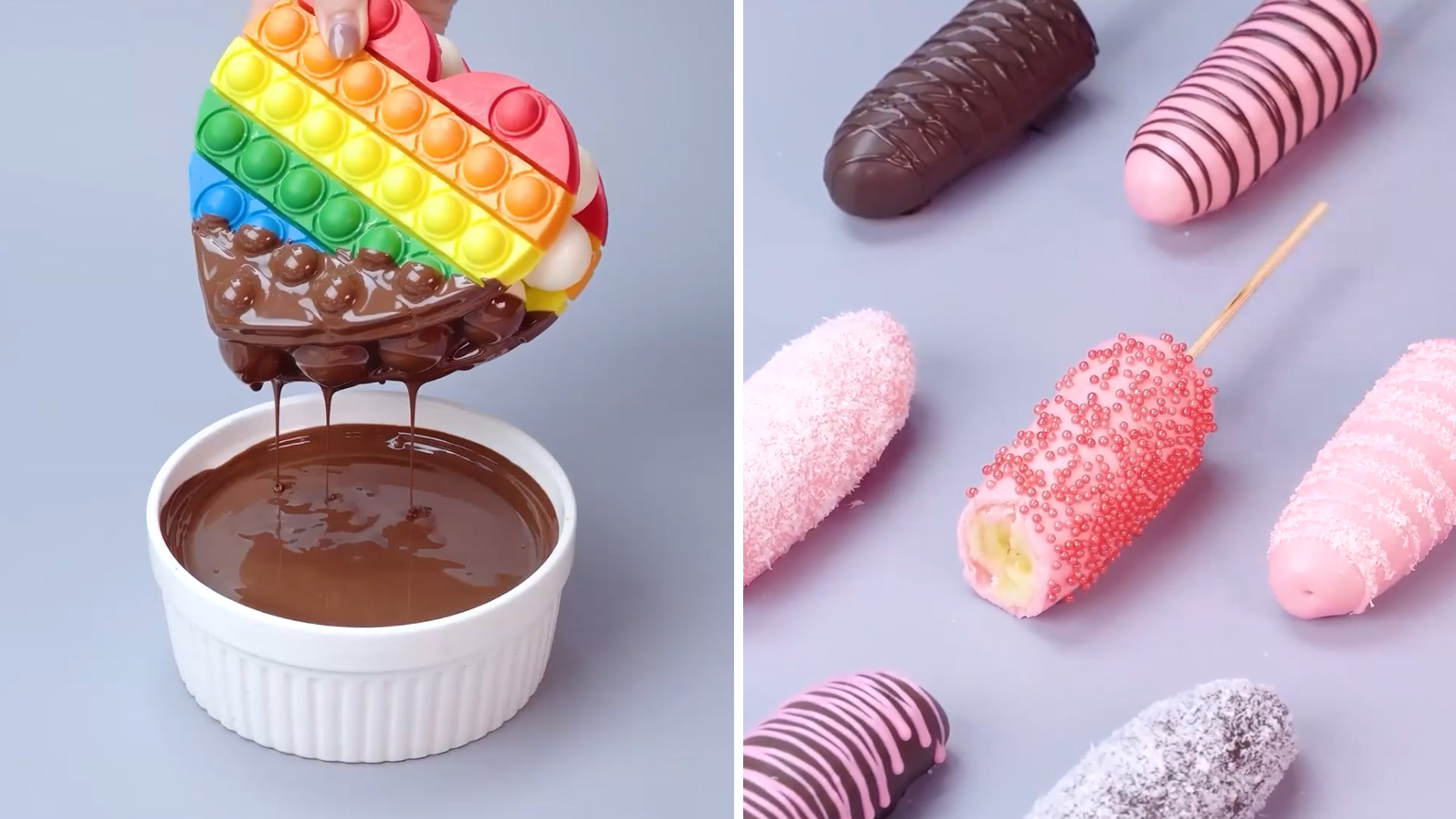 Colorful chocolate dips and sweet coated treats