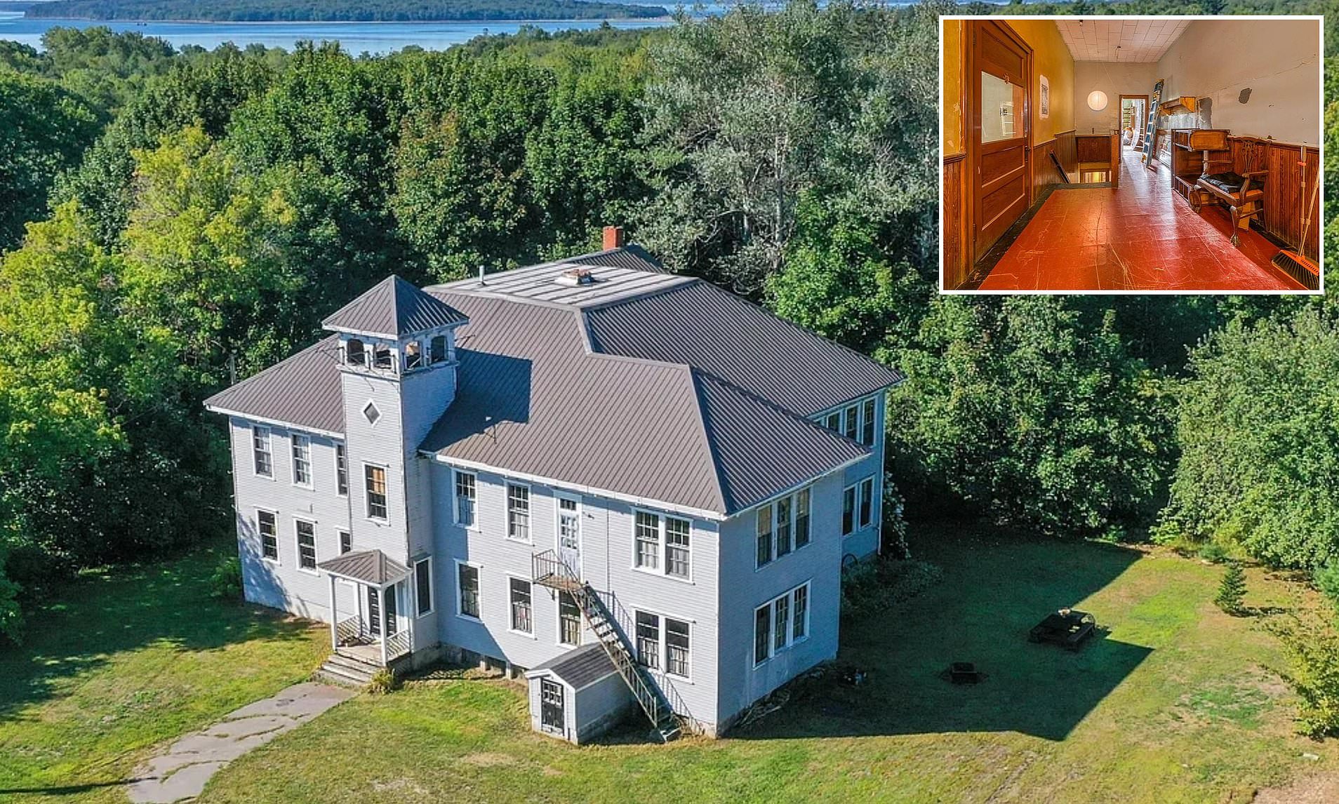 Historic Maine schoolhouse with six bedrooms lists for cheap but photos ...