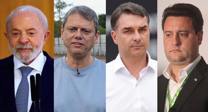 Lula aparece à frente de Tarcísio de Freitas, Flávio Bolsonaro e Ratinho Jr. nos cenários de segundo turno da Genial/Quaest. Foto: Wilton Junior/Estadão