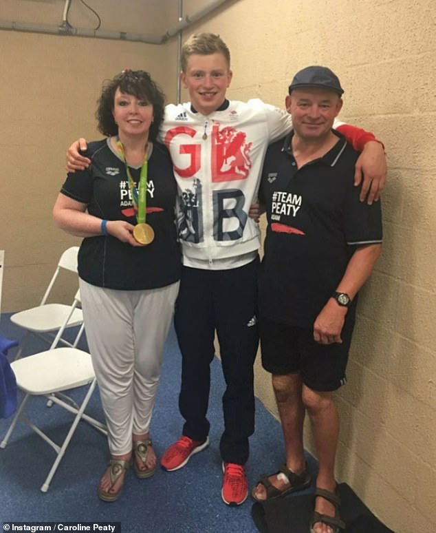 Adam's wedding has been overshadowed by an ugly family dispute that led to his own mother being barred from the service (pictured with his parents in 2016)