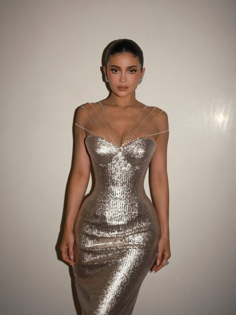 princess polly baby blue dress Kylie Jenner Brown Dress