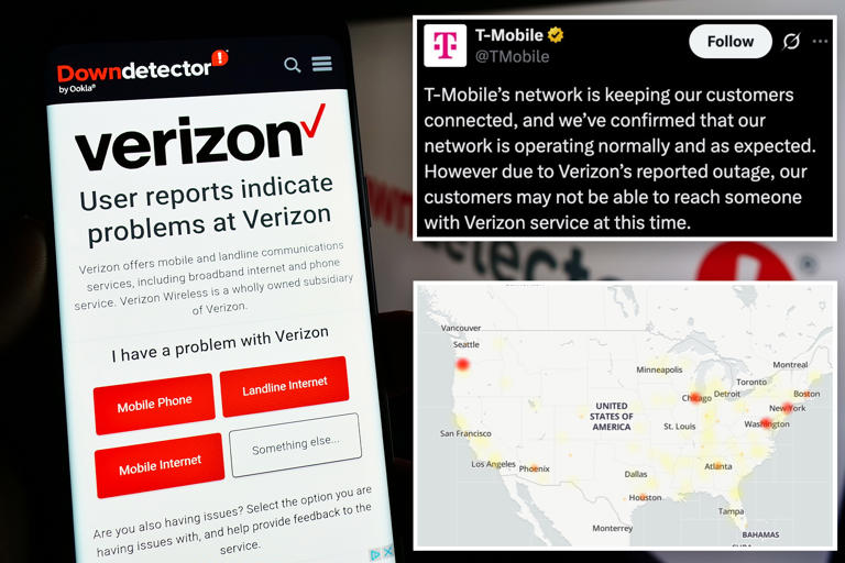T-Mobile, AT&T troll Verizon outage that sparked mass chaos among rival ...