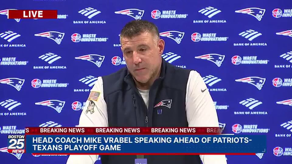Patriots head coach Mike Vrabel speaks ahead of playoff game against Texans