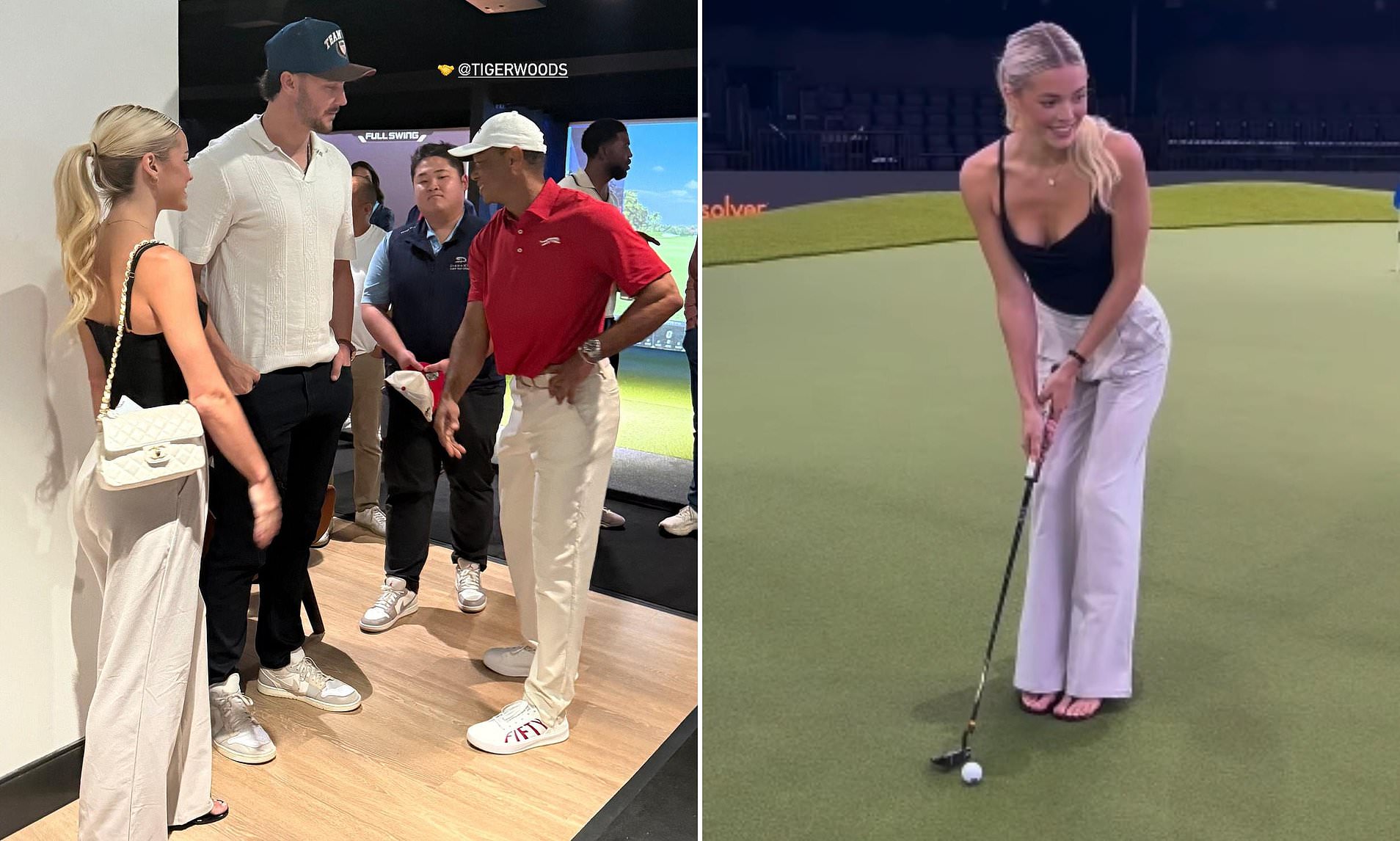 Livvy Dunne and Paul Skenes cozy up to Tiger Woods behind the scenes at ...