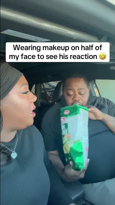 Half face makeup prank, hilarious reaction