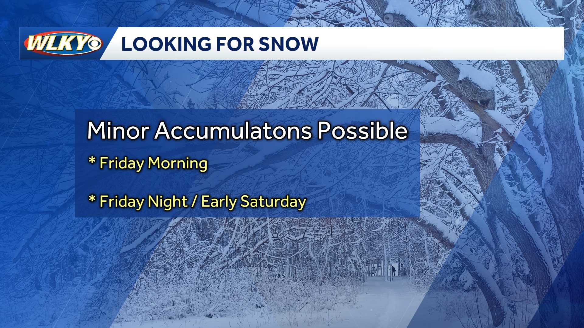 Impact weather: Very cold with more snow chances