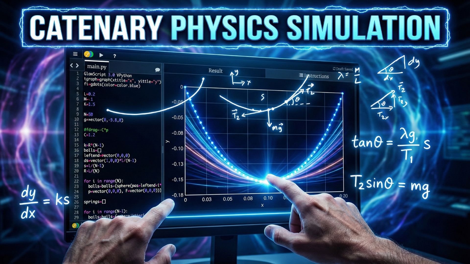 Modeling a catenary curve with a mass-spring system