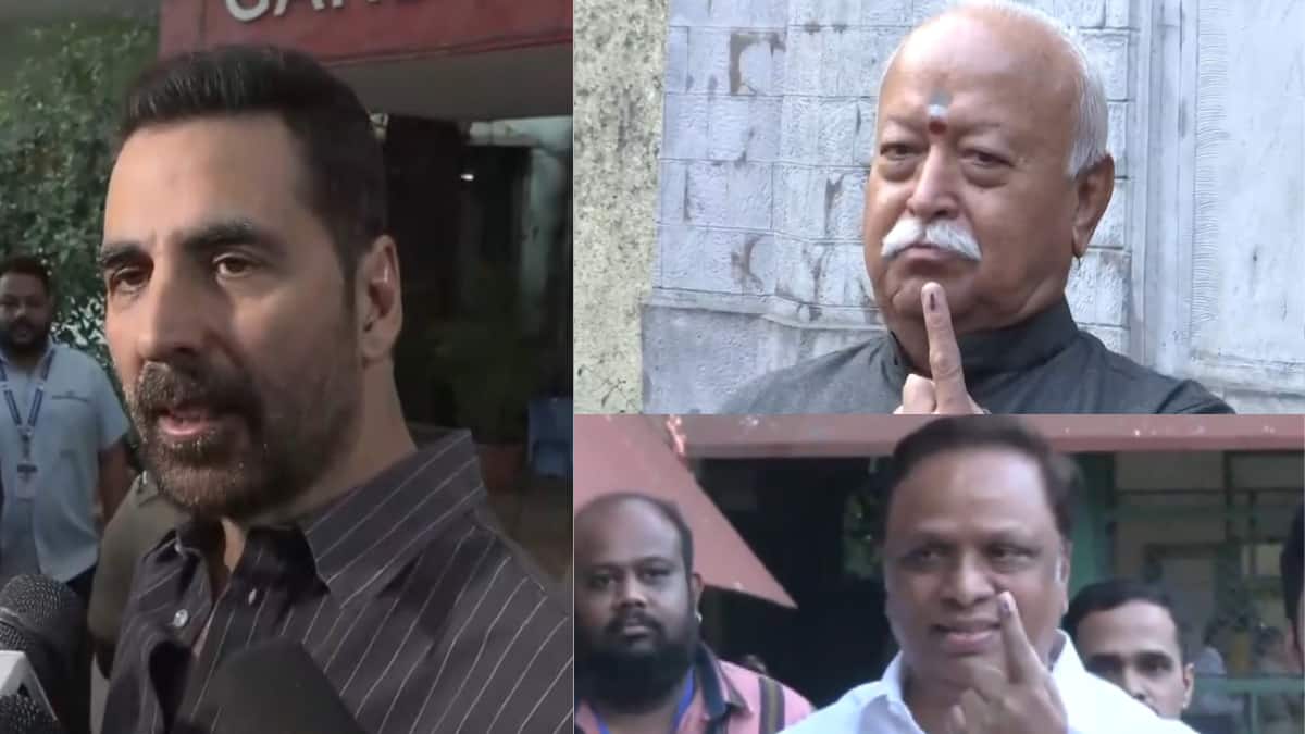 Akshay Kumar, Mohan Bhagwat turn up early as BMC, big cities vote in ...