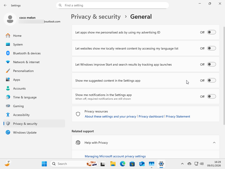 Minimizing ads and spam on Windows.