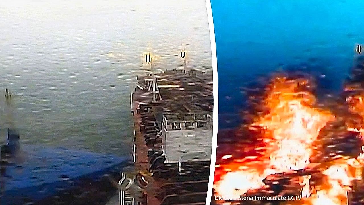 CCTV shows fatal collision between ships in North Sea