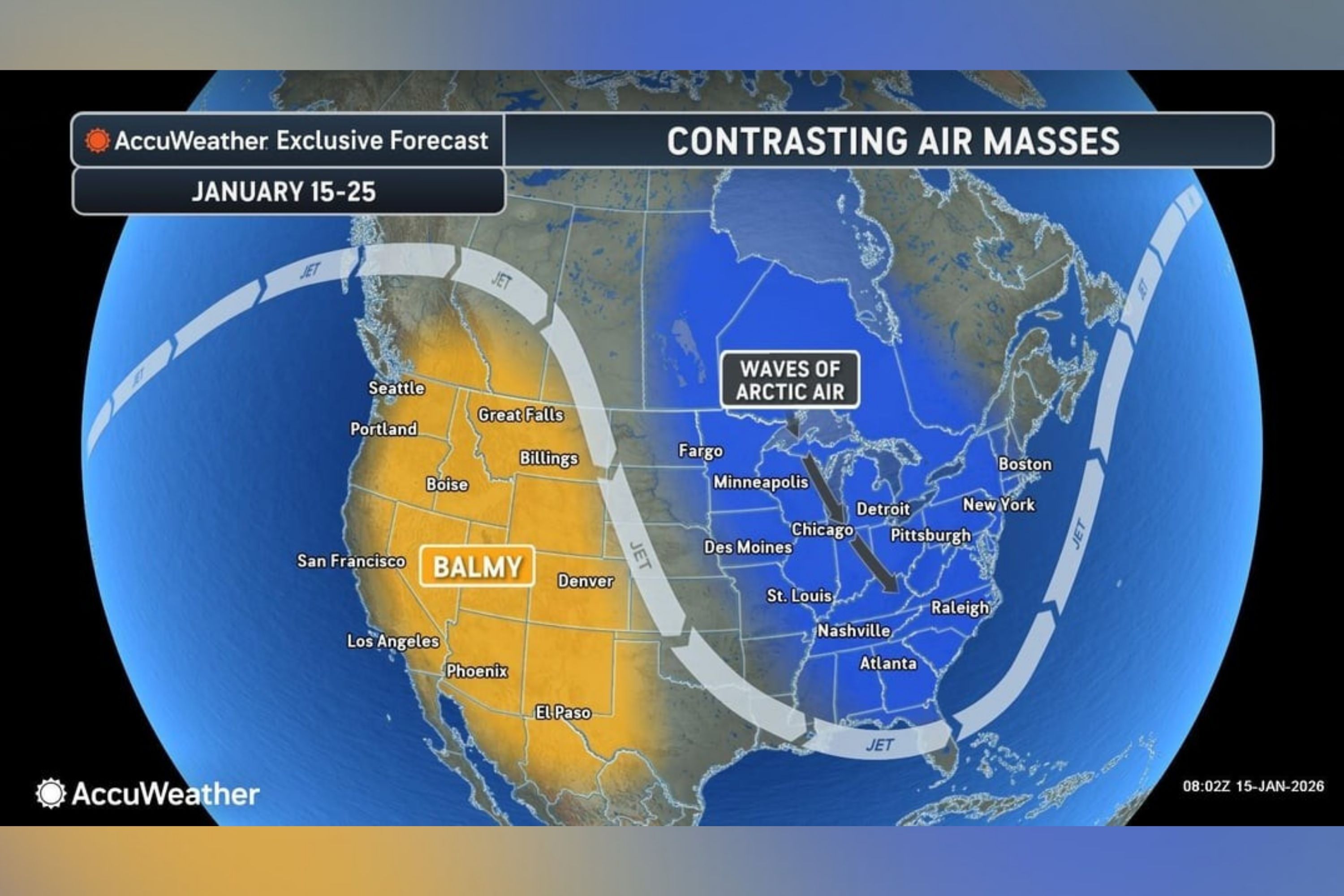 Polar vortex map shows states where Arctic air will strike<br>