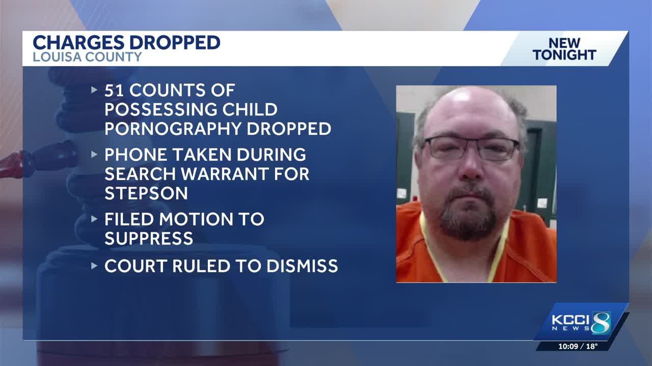 Dozens of counts of child pornography charges dropped against Iowa man