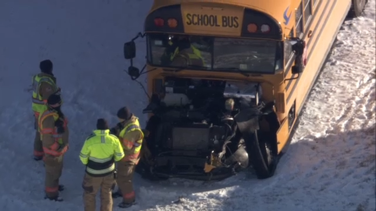 24-year-old driver killed in head-on crash with school bus in Manhattan ...