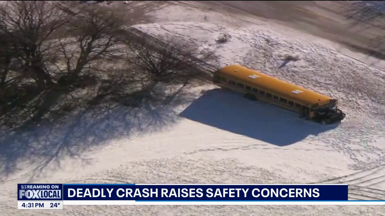 1 dead after car crashes into school bus carrying students in Will County