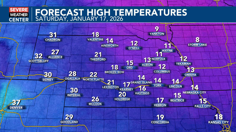A windy and wintry Friday followed by a much colder Saturday