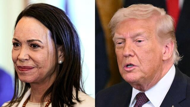 María Corina Machado presented Trump with her Nobel Peace Prize medal, White House officials say<br><br>